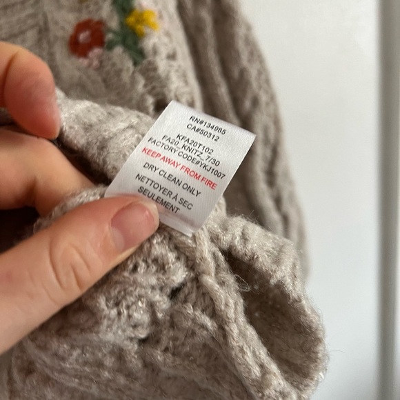 For Love & Lemons Amaryllis Cropped Cardigan in Wheat, size XS - Picture 5 of 6